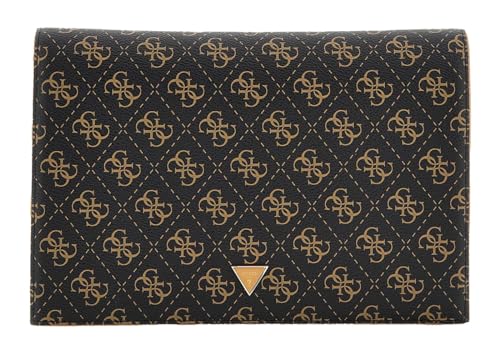 Pochette GUESS Noreen Clutch Brown Multi bicolore avec bandoulière amovible
