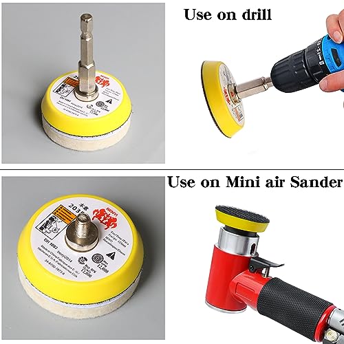 Image of 2 Inch Wool Felt Polishing Pad Buffing Wheel Set,Drill Polishing Kit for Metal Glass Stone (17)