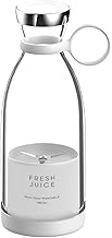 Fresh Juice Blender, Portable Blender, Personal Blender with USB Rechargeable Mini Fruit Juice Mixer, USB Rechargeable with Double Blades, for Sports Travel & Outdoors N/a/a, White