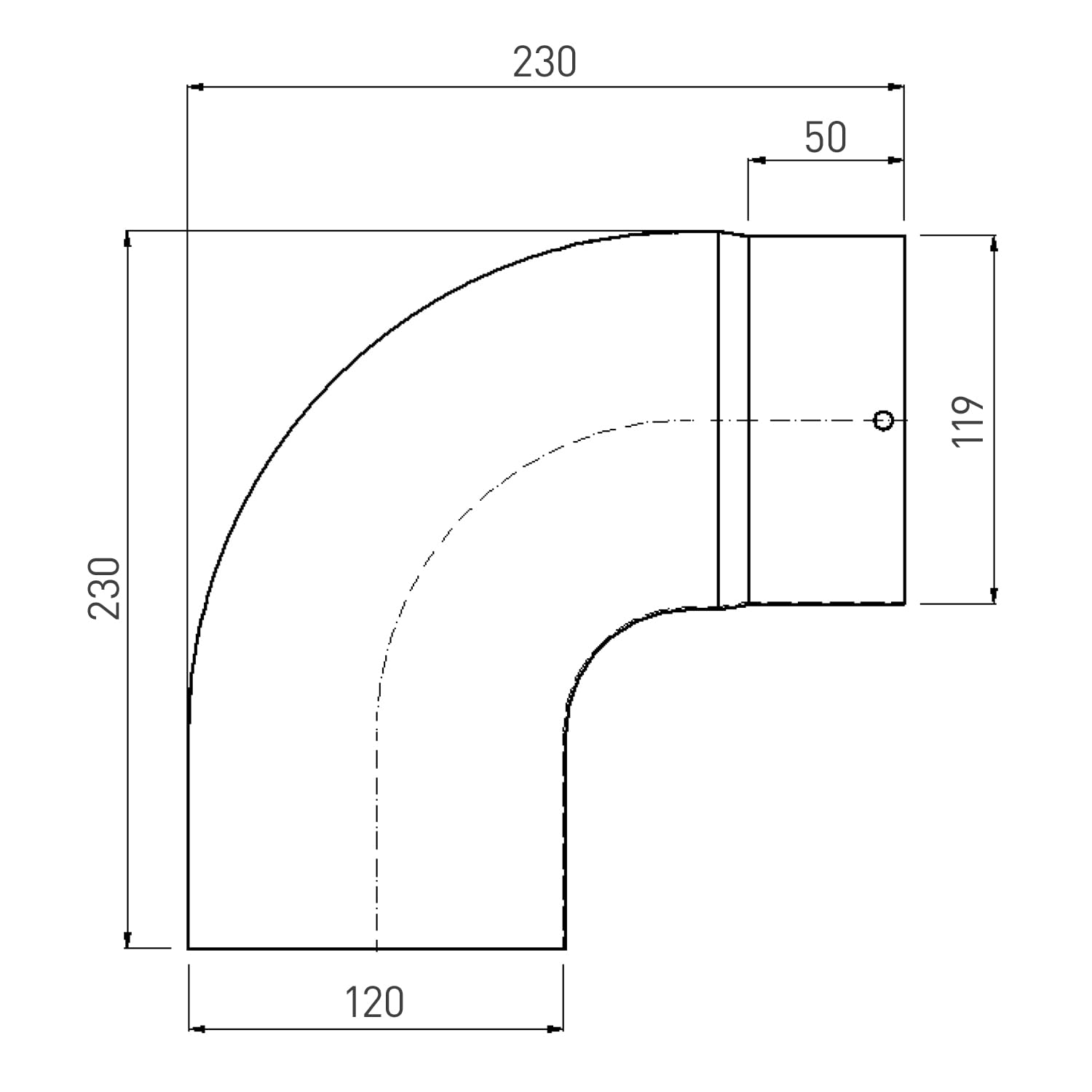 raik ESH017-120-w Rauchrohrbogen/Ofenrohrbogen Emaille 120mm - 90° Bogen glatt Weiß