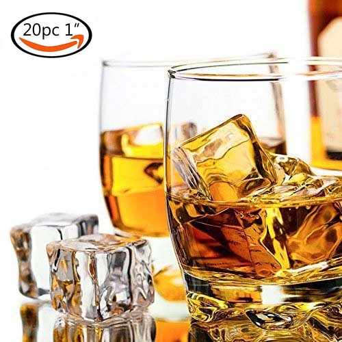 Goodlucky365 20 Pcs 2.5cm Cuboito de Hielo Falso Claro Plástico de Acrílico Con Forma Cuadrada Para la Muestra O Fotografía