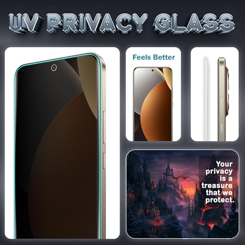 Image of ArmourPro UV Privacy Tempered Glass Screen Protector for Redmi Edge Note 15 Pro Plus (6.8 Inch, Pack of 2) Full Edge to Edge Coverage | Anti-Spy /Anti-Peeping, 9H Hardness, Protection