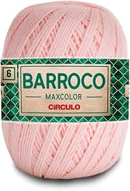Barbante Barroco Maxcolor Fio 6 400g 452m Círculo Algodão Crochê Tricô Artesanato Tapetes (3346 - SUSPIRO)