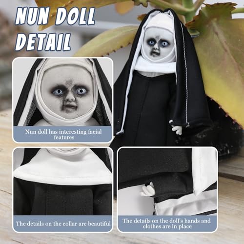 Muñeca Creepy Catholic Nun para Halloween 22.5 cm miniatura 5