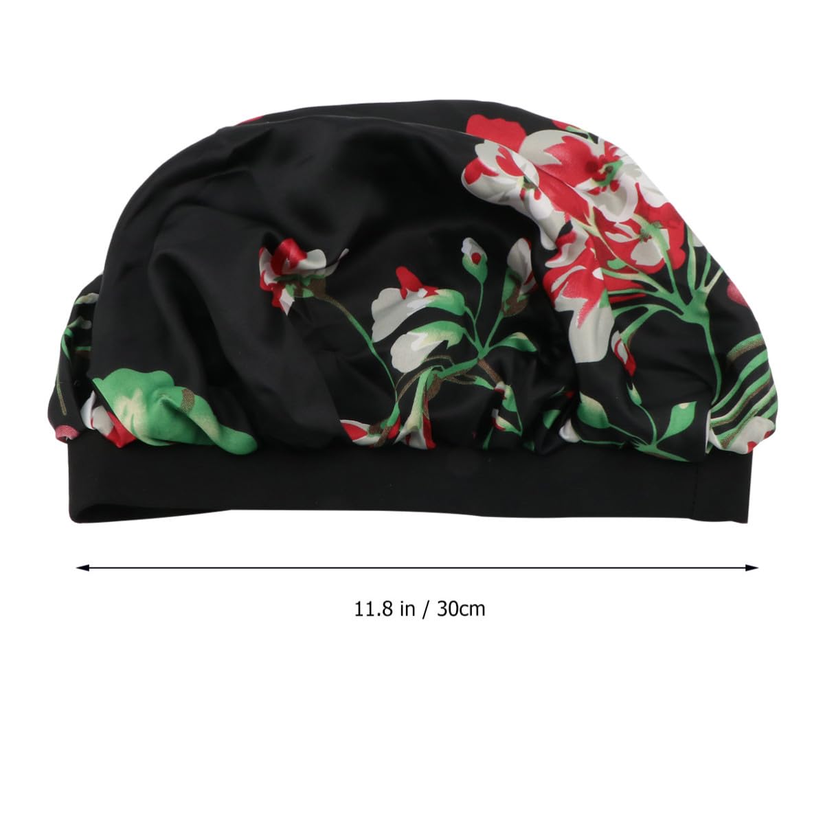Gorro Negro de Dormir de Satén Borde Elástico para Adultos