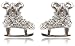 Beautiful Small 1/2" Silver Tone Ice Skate Figure Skater Crystal Stud Earrings for Girls Teens and Women