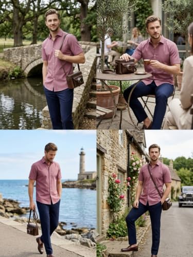 Image of Leriya Fashion Men Formal Shirts for Man Half Sleeve Polycotton Shirts