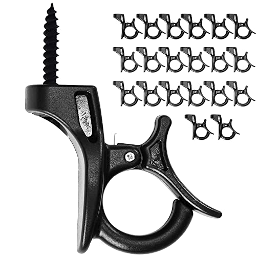 20 Stück Q Haken Halter Schraube Deckenhaken zum Aufhängen von Lichterketten, Weihnachtslichtern, Pflanzen, Windspielen, Schrankregal für Außen- und Innenbereich (Deckenhaken) Cover