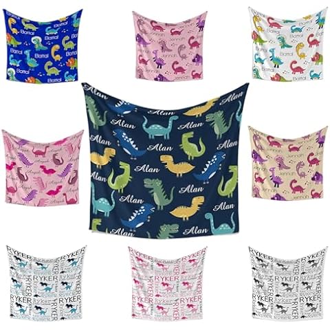 Personalized Dinosaur Blanket by Bella's Giftshop Cover
