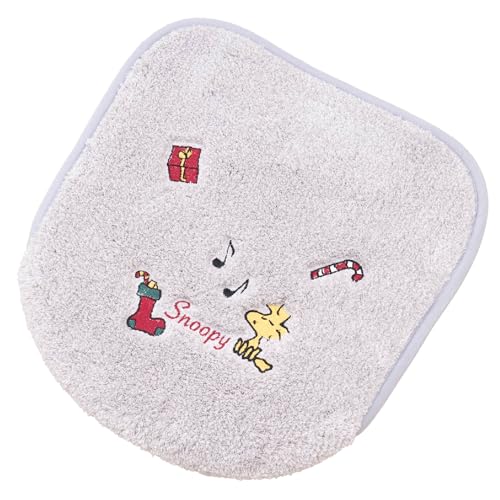 センコー(Senko) スヌーピー ハッピークリスマス トイレ フタカバー 吸着シート付き 普通用・洗浄用兼用タイプ グレー 18832