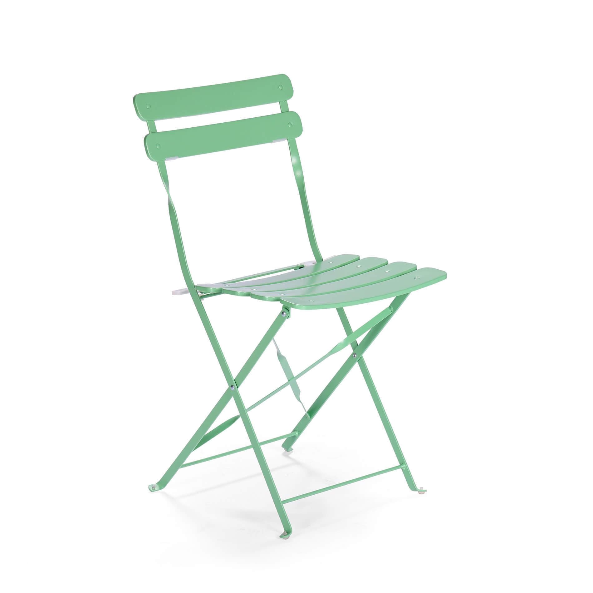 Rebecca Mobili Ensemble Bistro Pliable, Table avec 2 Chaises, Vert, Acier, Gain de Place, Convient pour Balcon Véranda - Dimensions HxLxP : 71 x 60 x 60 cm - Art. RE7163