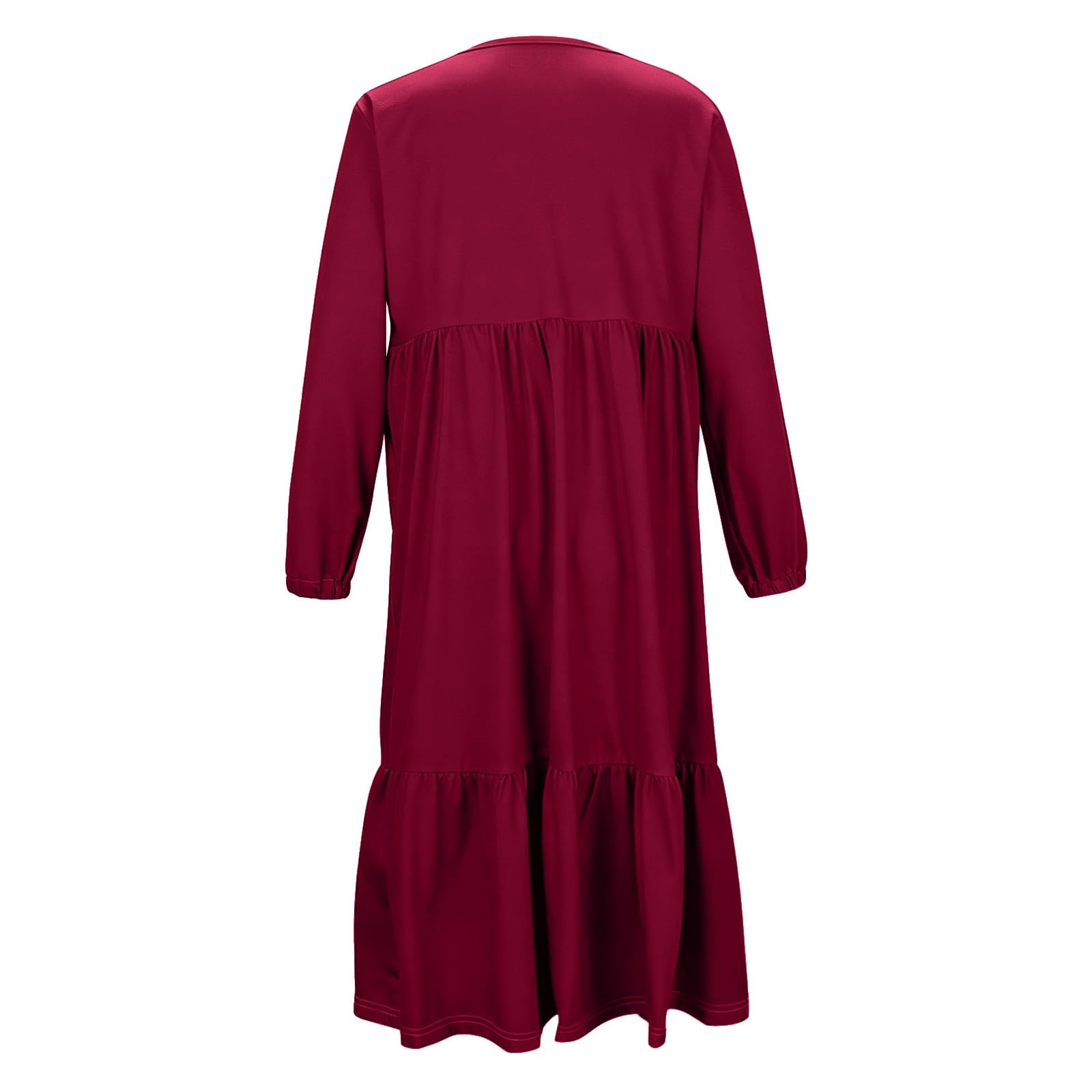 Vestito per ragazze Manica Lunga Casual Beach Dress Bambini Primavera Estate Vacanze Girocollo A Livelli Fluido A Line Maxi Abiti con Tasche