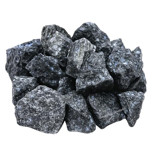 Image of Amazing Gemstone 2 Pieces Larvikite Raw Crystals and Healing Stones, Natural Rocks for Tumbling and DIY Raw Stones and Crystals