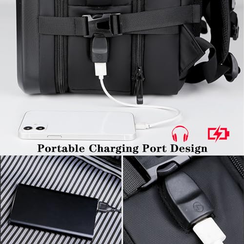 Hard Shell Laptop Backpack, Expandable Business Travel 17 Inch Waterproof Anti Theft Computer Bag with USB Port & Wet Pocket (Silver)4