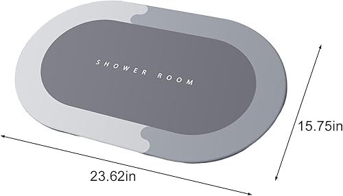 Miniatura 2 de POROPL Alfombra de baño de diatomeas, alfombra de baño con súper absorbente, de secado rápido, antideslizante, lavable, tapete de baño de tierra de
