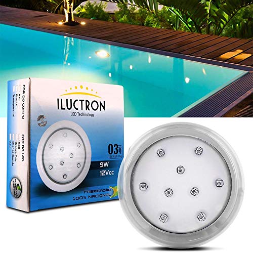 Luminária LED Piscina Transparente 80mm Rosca 1/2 9w Azul 50018