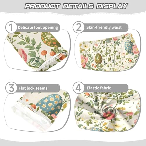 Egg with Garden Flower Girls Leggings Athletic Pants Tights Stretch Bottom3