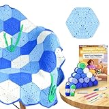 Arborthread Crochet Kit for Beginners, Granny Squares Blanket Knitting Kit w/Step-by-Step Video & Printed Guides for Adults, Kid-Friendly Patterns