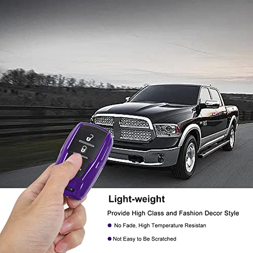Image of Key Fob Case Cover Key Bag Holder Protection Shell Accessories for Dodge RAM 2018-2026,Purple