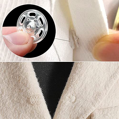 200 Pack Plastic Snaps Fasteners Buttons 10Mm 13Mm Round Clear Press Button For Shirts Clothing Diy Craft Invisible Sewing On Snap Buttons #TOP1