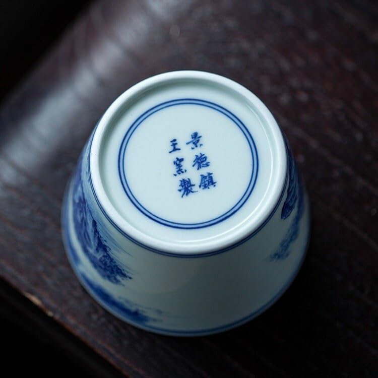 Kung Fu kubek do herbaty ręcznie malowany ceramiczny kubek do herbaty Kung Fu doniczka kubek, niebiesko-biała porcelana małe kubki do herbaty