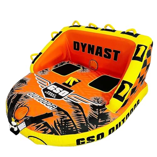 GSO 1-2 Person Big Water Sport Towable Tube for Boating, Pull Behind Flying Tube for Boat Inflatable, with Dual Tow Points, Towable Water Pad, Enhanced Durability for Boating Tubes