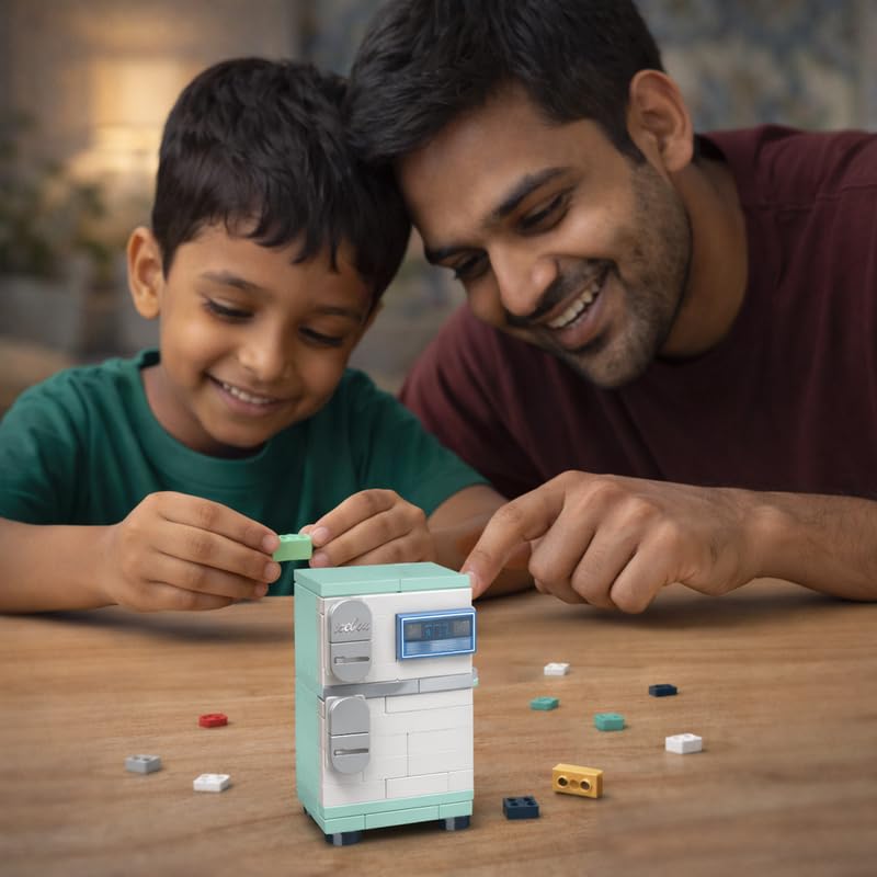 Image of STEM Home Appliance Refrigerator Building Blocks Set (93 Pcs) | DIY Kitchen & Pretend Play Toy for Kids 6+ Years (Boys & Girls) | Educational Role Play Creativity Toy