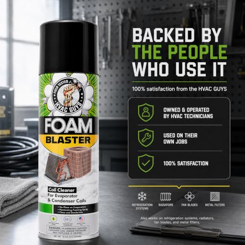 Leak Saver Foam Blaster AC Coil Cleaner Foam Spray | HVAC Coil Cleaner for AC Unit | Professional Deep-Penetrating Formula for Evaporator (No Rinse) & Condenser (Light Rinse) - 6 Pack by Leak Saver - Used condition - Image 7