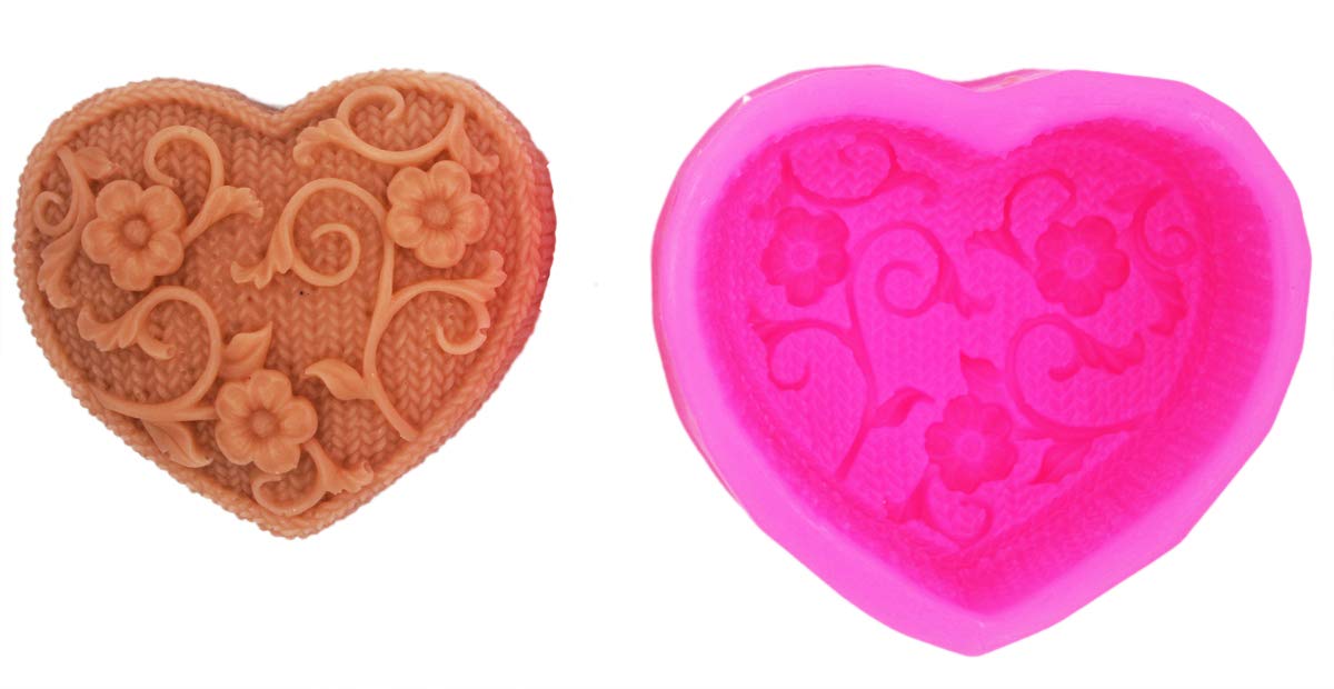 LC Flower Silicone Soap Moulds, Silicone Mold Heart Soap Moulds Cake Mold for Craft Soap Molds Cake DIY Mold - Image 4
