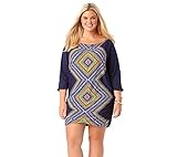 Anne Cole Women's Plus-Size Desert Diamond Tunic Cover Up