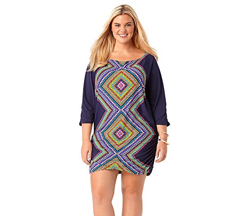 Anne Cole Women's Plus-Size Desert Diamond Tunic Cover Up