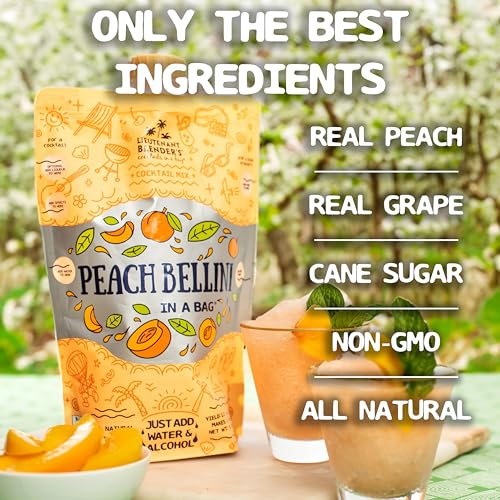 Lt. Blender's Peach Bellini in a Bag - Wine Slushie Mixes - Each Bag Makes 1/2 Gallon of Frozen Peach Bellini Mix – Non-GMO Wine Freezer mix - Make with Wine, Liquor or as a Mocktail - (Pack of 4) - Thumbnail 4