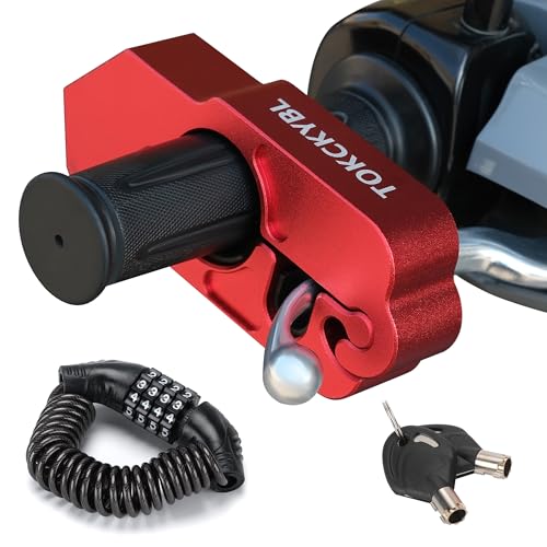 TOKCKYBL Motorcycle Lock, Heavy Duty Anti Theft Helmet, Brake and Handlebar Lock, Universal for...