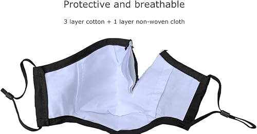 Miniatura 4 de Máscara facial de tela para mujeres, hombres, adolescentes, fabricada en Estados Unidos, lavable, reutilizable, transpirable, con bolsillo para