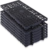 Colingmill 6 Pcs Plastic Pallets 23.6 x 11.8 x 1.18 Inch Lightweight Moisture-Proof Waterproof Floor Pallet Breathable Grid Ventilation Storage Pad for Garages, Kitchen, Basement, Attic