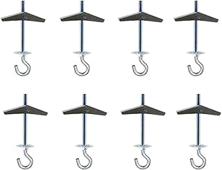 8 Packs Ceiling Hooks, Ceiling Hooks for Hanging Plants Swag Hooks Toggle Hooks with Screws and Toggle Wings for Ceiling Installation Wall Fixing