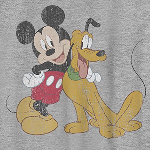 Disney Characters Mickey and Pluto Boy's Heather Crew Tee2