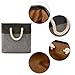 EZOWare Large Canvas Fabric Storage Basket Bins Set of 3, Foldable Cubes Boxes with Handles 13 x 13 x 13 inch for Home Baby Nursery Room Clothes Organizer - Black and Gray