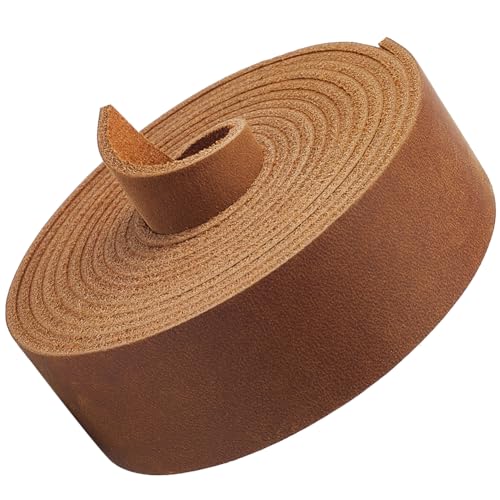 GORGECRAFT 2 m × 25mm × 1.8mm Sangle en Cuir de Vachette Pleine Fleur Cuir de Vachette Cuir de Cheval Fou Cordon en Cuir Véritable Bande de Cuir Véritable...