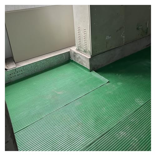 Sturdy Rubber Insulating Switchboard Mats, Distribution Room Dielectric High Voltage Safety Mat for Fire Electrician, Non-slip Electric Shock Protection Pads for Work Spaces(Green,LxWxT 20' x 3 1/5' x