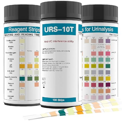 Image of HANNEA 100-Count Urinalysis Strips, Quick UTIs Urine Test Dipsticks, 10-Parameter Urine Test Strips, Self Monitoring Uti Test Strips for Possible UTIs, Diabetes, Electrolyte Imbalance, Etc