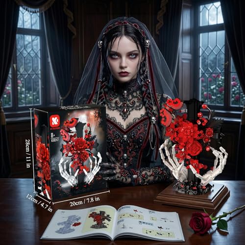 Gothic Decor Gothic Cross Skull Hands Building Set Halloween Decor(901PCS) - image 9