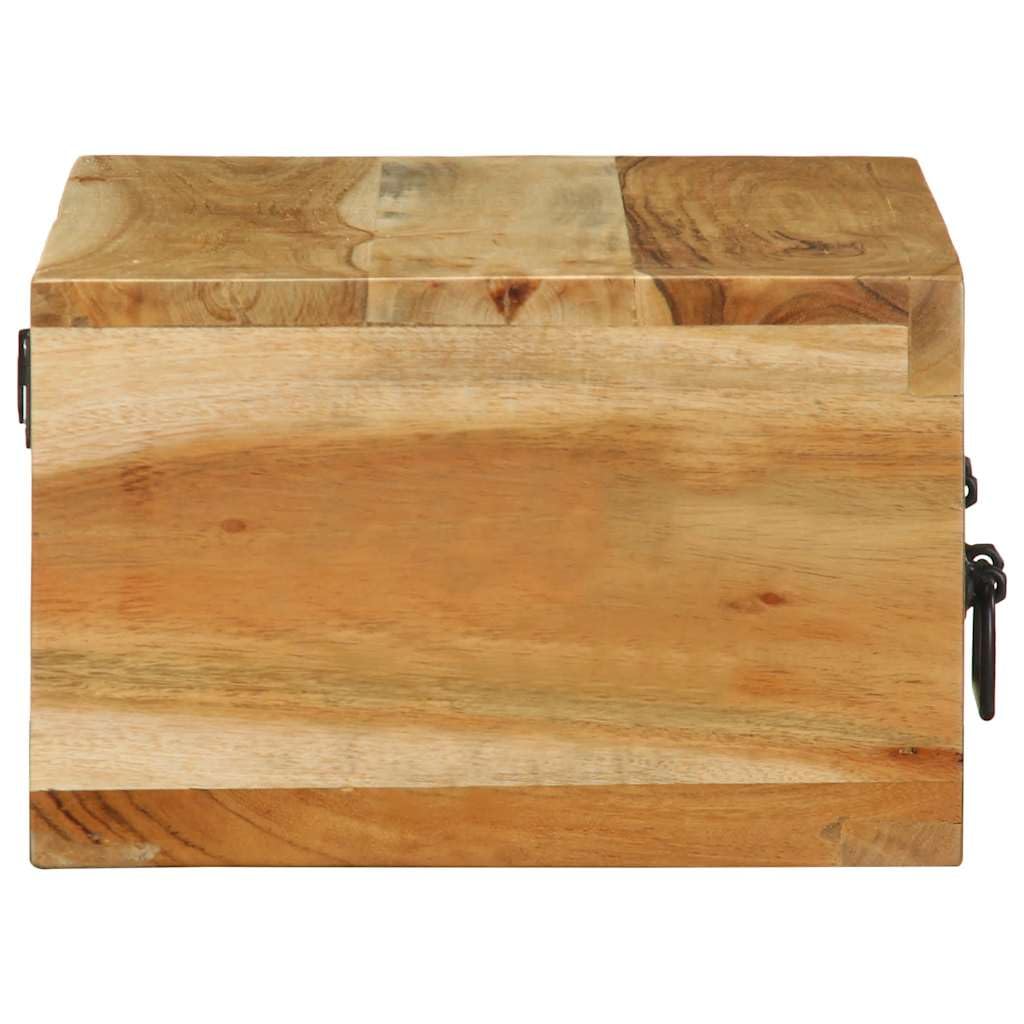 Mobile TV da parete in legno massello di acacia, 60 x 30 x 19 cm, montaggio a parete, con molto spazio per libri, DVD, dispositivi multimediali, soggiorno e ordine