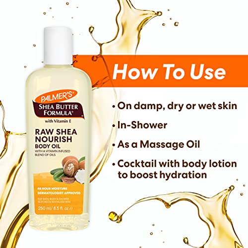 Palmer's Shea Formula Raw Shea Body Oil with Vitamin E, Deep Body Moisturizer to Soothe & Nourish Dry, Sensitive & Eczema-Prone Skin, 8.5 oz - image 7