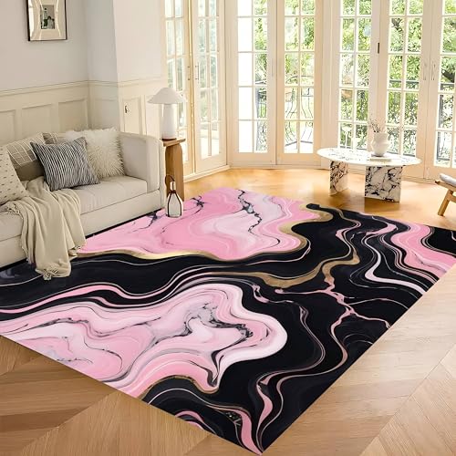 Tapete decorativo moderno 6x8ft negro y rosa degradado miniatura 2