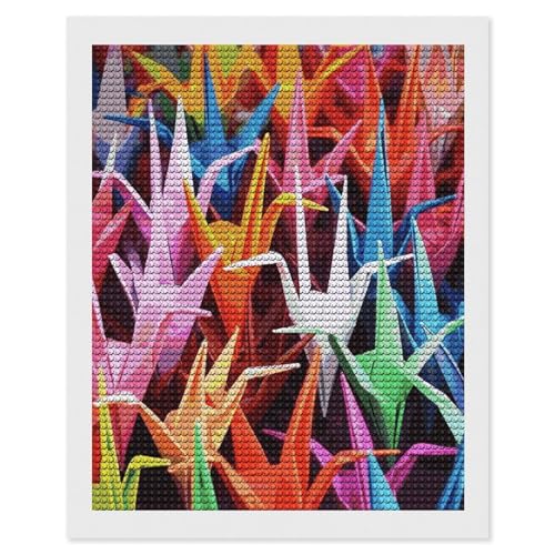 Kit broderie diamant 5D grue origami avec outils de bricolage