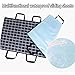 Slide Sheets for Elderly 110×62cm, Multi-Functional Waterproof Slide Sheets for Turning Moving Patients on Bed with 6 Handles, Stain-resistant Blue Plaid Positioning Sliding Cloth, Load-100kg