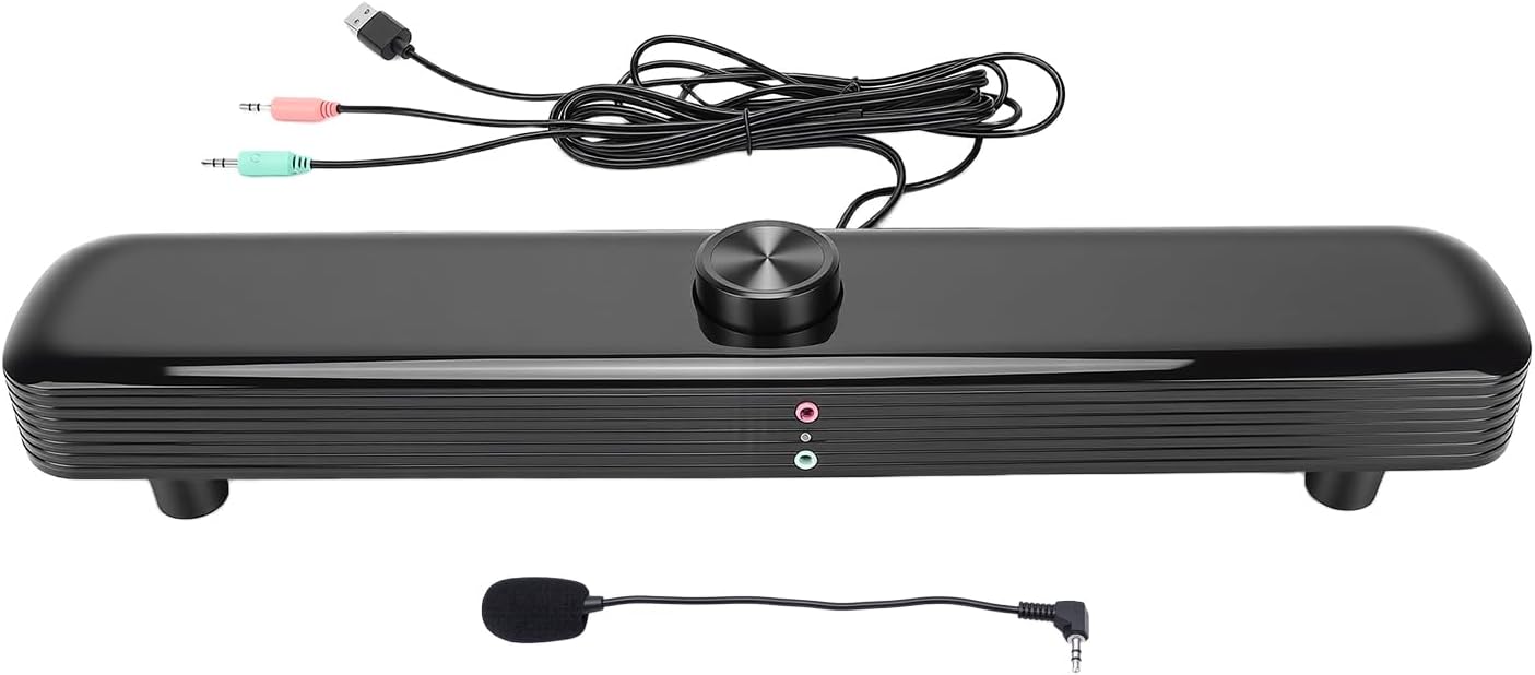 Focket Computer Speakers, 3D Stereo Sound USB Desktop Speaker with Breathing LED Lights and Anti Slip Design for PC Laptop Monitor