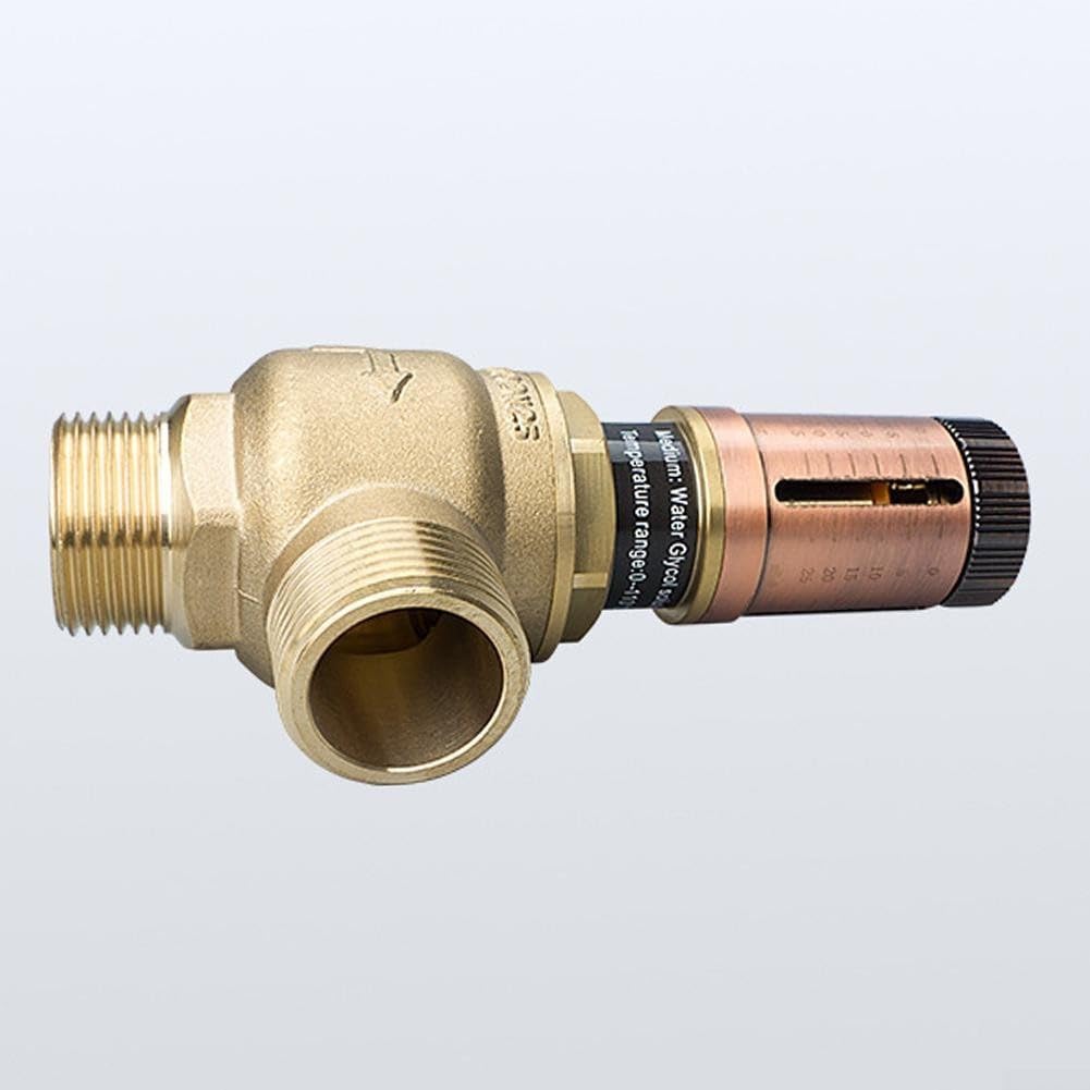 Differenzdruck-Bypass-Ventil für Fußbodenheizung, Wärmepumpe & Boiler Systeme, Messing Hydraulisches Ausgleichsventil mit Dual-Unit Display, Einstellbare Druckregelung