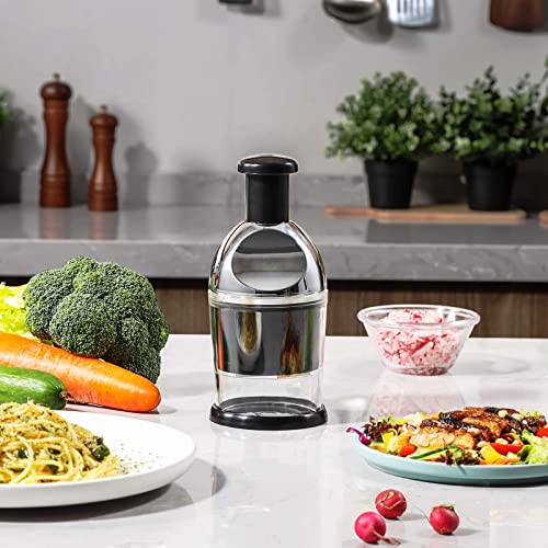 Geedel Food Chopper, Easy to Clean Manual Hand Vegetable Chopper Dicer, Dishwasher Safe Slap Onion Chopper for Veggies Onions Garlic Nuts Salads